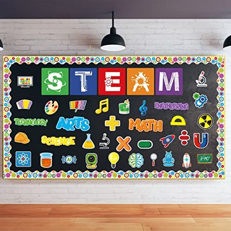 Steam Bulletin Board Ideas, Steam Bulletin Board, Information Bulletin Boards, Stem Bulletin Boards, Stem Room, Sunflower Tree, Science Bulletin Boards, Holiday Bulletin Boards, Diy Classroom Decorations