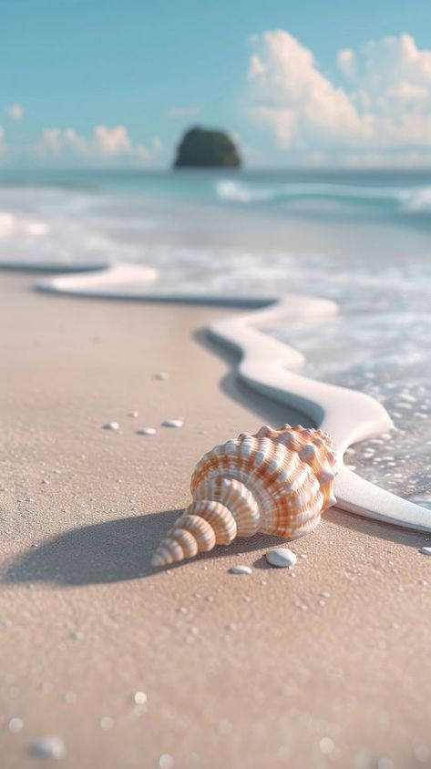 Beach with cute seashell invertebrate shoreline outdoors. | free image by rawpixel.com / Sasi Cool Beach Backgrounds, Cute Wallpapers Beach, Seashell Aesthetic Wallpaper, Drawable People, Shells Aesthetics, Fish Widget, Shell On Beach, Shells On Beach, Seashell Aesthetic