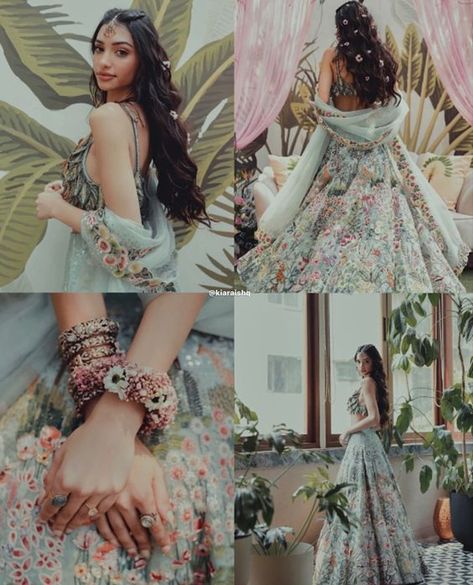 Alanna Panday Hairstyle, Alanna Pandey Wedding Outfits, Alana Pandey Engagement, Alaana Pandey Wedding Dress, Legenga Photo Poses, Photo Ideas With Lehenga, Alana Pandey Wedding Lehnga, Sangeet Photography Poses, Alanna Pandey Wedding