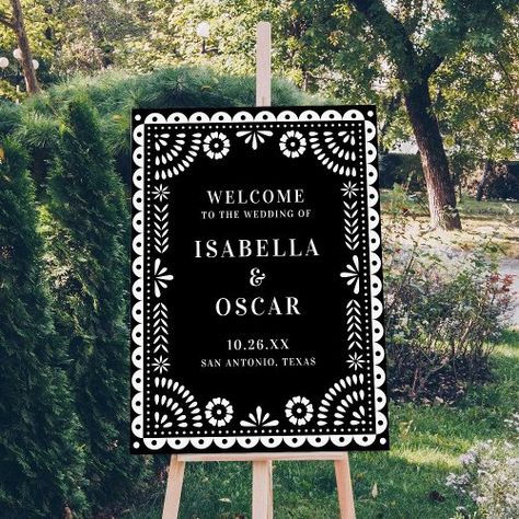 $30.25 | Black & White Papel Picado Wedding Welcome Sign #rustic wedding, mexican wedding, papel picado wedding, mexican wedding banner, traditional mexican wedding, bohemian chic wedding, mexico destination wedding, fiesta, quinceañera, black Latinx Wedding, Traditional Mexican Wedding, Papel Picado Wedding, Mexican Inspired Wedding, Bohemian Chic Weddings, Hacienda Wedding, Mexico Destination Wedding, Boda Mexicana, Destination Wedding Mexico