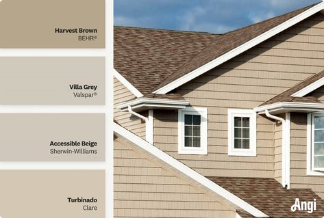 The Best Color Choices for a House With a Brown Roof Tan Roof House Colors, Best House Colors, Brown Roof House Colors Exterior Paint, Brown Exterior House Colors, Brown Roof House Colors, Brown Roof Houses, Brown Brick Houses, Brown Roofs, Red Brick House Exterior