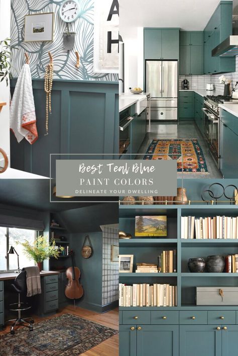 Teal Wall Paint Colors, Teal Paint Colors Living Room, Teal Paint Living Room, Green Paint With Blue Undertones, Best Blue Paint Colors 2023, Moody Teal Paint Colors, Teal Blue Paint, Soft Teal Paint Color, Grey Teal Paint