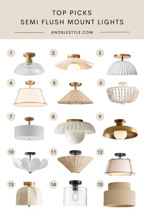 Best Semi Flush Mount Lights, Semi Flush Mount Lighting Bedroom, Small Semi Flush Mount Light, Mudroom Flush Mount Lighting, Lighting For Mudroom, Interior Hallway Lighting, Cottage Kitchen Ceiling Lights, Woven Semi Flush Mount Light, Semi Flush Living Room Lighting