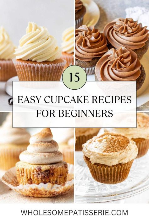 Easy Cupcake Recipes For Beginners - Wholesome Patisserie Vanilla Based Cupcake Flavors, Easy Delicious Cupcake Recipes, Stuffed Cupcakes Easy, Easy Delicious Cupcakes, Cupcake Easy Recipe, Bakery Cupcake Flavors, Silicone Cupcake Molds Recipes, Baking Recipes Desserts Cupcakes, Cupcake Base Recipe