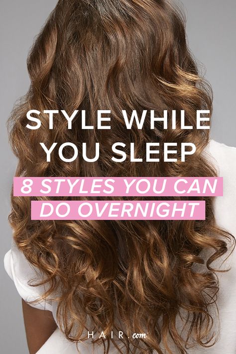 Wondering how to turn your no-heat styling dreams into a reality? Whether you have long hair or a short haircut, these eight overnight styling methods are foolproof. No Heat Long Hairstyles, No Heat Overnight Hairstyles, Overnight Curls For Long Hair, Curling Hair No Heat Overnight, Sleep With Wet Hair Curls, No Heat Hairstyles For Frizzy Hair, Overnight Hair Hacks, How To Style Hair Overnight, How To Fix Long Hair Hairstyles