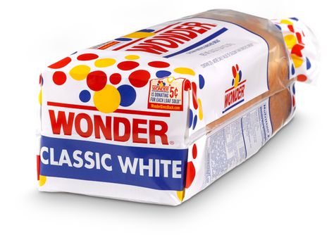 Wonder Bread bag and logo Monster Themed Food, Carnation Breakfast Bars, Four Food Groups, Wonder Bread, Bubble Yum, Red Tricycle, Bread Designs, How To Store Bread, Processed Sugar