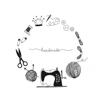 Frame hand drawn needlework concept, sewing machine, vintage, seamstress, handmade. black-white illustration. | Premium Vector Craft Logos Ideas, Sewing Vector Logo, Image Couture, Sewing Images, Sewing Machine Drawing, Lézervágott Fa, Sewing Tattoos, Sewing Logo Design, Sewing Machine Vintage