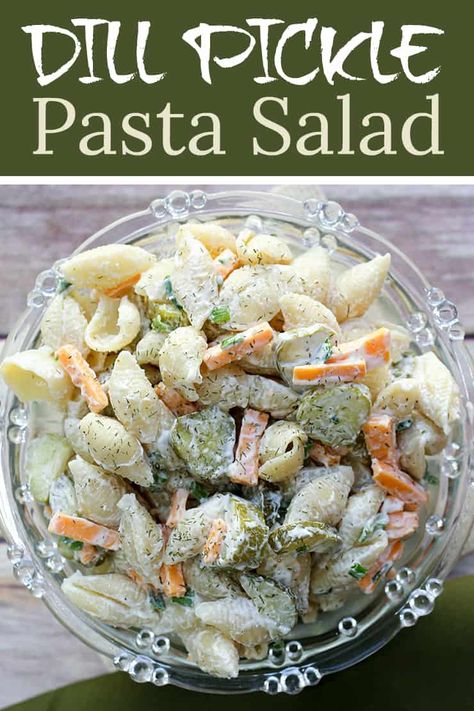 Dill Pickle Pasta Salad Recipe, Pickle Pasta Salad Recipe, Salad Combinations, Pickle Pasta Salad, Crunchy Pickles, Pickle Pasta, Cold Appetizers Easy, Dill Pickle Pasta Salad, Chopped Ham