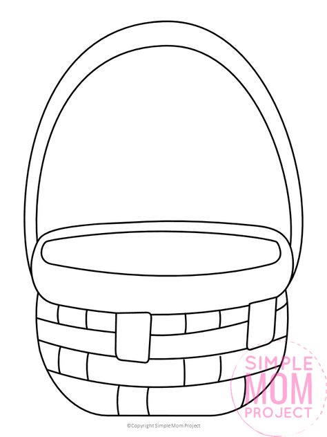 Use this free printable basket template in a wide variety of crafts; including Easter basket crafts, paper flowers, paper fruit or draw a cute hot air balloon on top. You could even add some yummy apples for a fun picnic basket craft! #BasketTemplates #EasterBaskets #FruitBaskets #EasterCrafts #EasterEggCrafts #SimpleMomProject Easter Basket Paper Craft, Printable Easter Baskets Template, Apple Basket Template Free Printable, Easter Template Free Printable, Apple Basket Template, How To Draw A Basket, Basket Template Free Printable, Easter Basket Templates Free Printables, Paper Basket Template