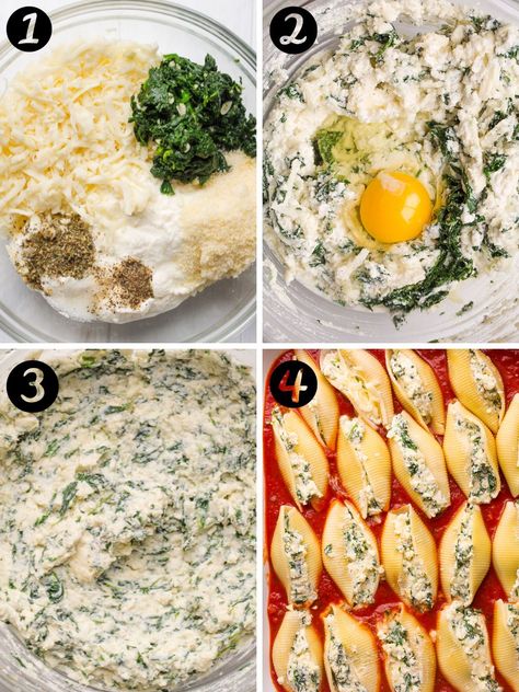 Easy Stuffed Pasta Recipes, Deconstructed Stuffed Shells, Homemade Pasta Shells, Shell Recipes Stuffed, Easy Dinner Recipes Without Chicken, Ricotta Stuffed Shells Recipe, Stuffed Shells With Ricotta Cheese, Spinach And Cream Cheese Stuffed Shells, Spinach Shells Stuffed