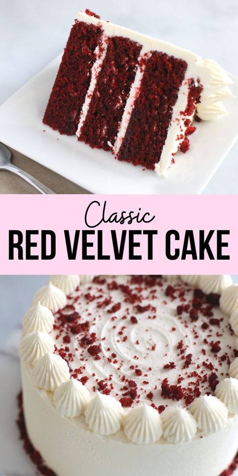 Hersheys Red Velvet Cake, Authentic Red Velvet Cake Recipe, Cream Cheese Red Velvet Cake, Cake Recipe Red Velvet, Frosting For Red Velvet Cake, Home Made Red Velvet Cake Recipe, Diy Red Velvet Cake, Simple Red Velvet Cake Recipe, Homemade Red Velvet Cake Recipe Easy