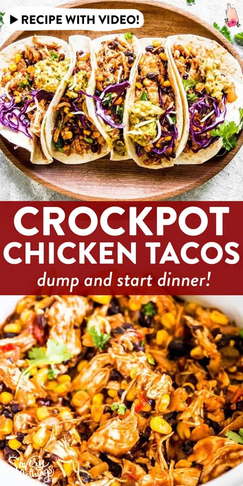 Crockpot Chicken Tacos Recipes, Crockpot Chicken Tacos, Tacos Chicken, Slow Cooker Chicken Tacos, Chicken Tacos Crockpot, Shredded Cabbage, Crock Pot Tacos, Chicken Taco Recipes, Taco Shells