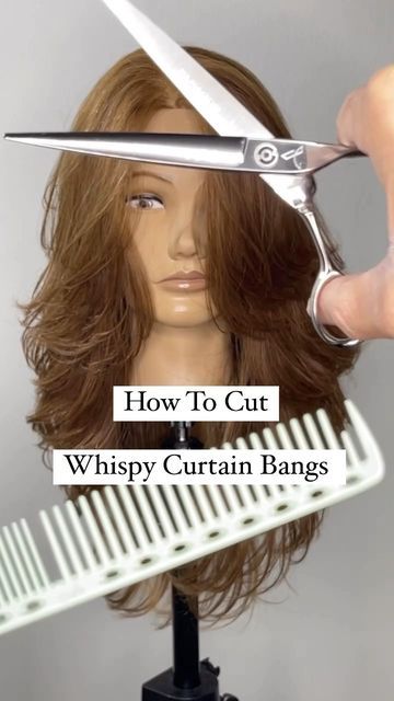 Light Bangs Wispy With Curtain Bangs, How To Trim Long Bangs, Curtain Bangs Sectioning, Wispy Face Framing Bangs Side Part, Long Layered Wavy Hair With Curtain Bangs, Curtain Bangs Layers Curly Hair, Airy Curtain Bangs, Butterfly Haircut Vs Curtain Bangs, Airy Bangs Round Face