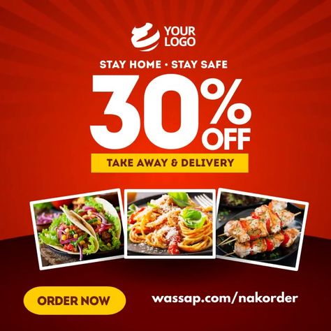 Design created with PosterMyWall Menu Design Restaurant, Poster Restaurant, Instagram Restaurant, Free Menu Templates, Restaurant Promotions, Product Catalog Template, Restaurant Flyers, Food Discount, Restaurant Poster