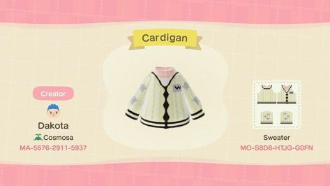 This is my personal design for Taylor Swift’s cardigan design! I made this about last week and plan on making more! Taylor Swift Animal Crossing, Animal Crossing Town Tune, Animal Crossing Music, Folklore Cardigan, Taylor Version, Wisteria Design, Ac Codes, Cozy Gaming, Acnh Clothes