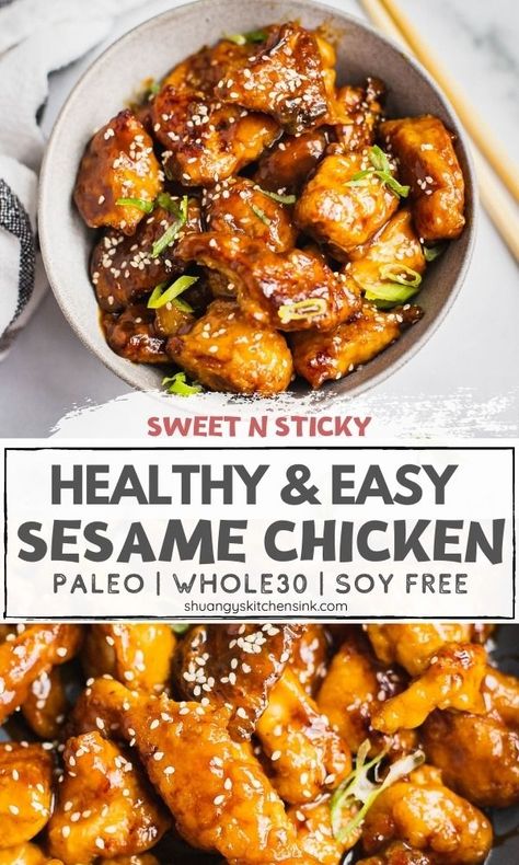 Whole Foods Chicken Recipes, Whole 30 Sesame Chicken, Gluten Free Sesame Chicken Recipe, Paleo Chicken Tender Recipes, Paleo Sweet And Sour Chicken, Whole 30 Recipes Chicken Breast, Easy Paleo Meals Quick, Chicken Breast Recipes Whole 30, Whole30 Recipes Easy