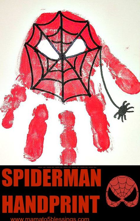 Spiderman Handprint Art, Spiderman Handprint, Spiderman Activities For Kids, Spiderman Crafts For Kids, Spiderman Crafts, Flower Wall Decor Ideas, Spiderman Craft, Superhero Preschool, Spiderman Toddler