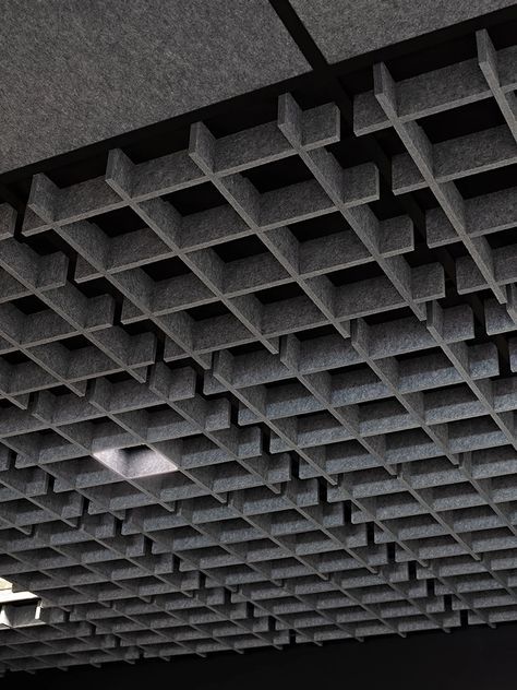 Acoustic PET ceiling panels ECHOGRID® by ECHOJAZZ_11 Acoustical Ceiling Panels, Suspended Acoustic Ceiling Panels, Pet Acoustic Panels, Grid Ceiling, Acoustical Ceiling, Marketing Office, Acoustic Ceiling Panels, Acoustic Ceiling, Light Grid