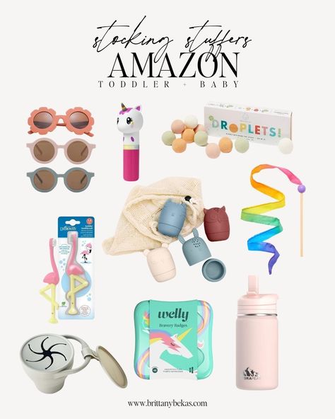 Amazon has the cutest toddler and baby stocking stuffers for Christmas! Click to shop. I rounded up some of my favorites including bath toys, bath bombs, sunglasses, lipgloss, stickers, snack cups and the cutest flamingo toothbrush and unicorn bandaids. I linked everything on Amazon. For baby or toddler stockings, I love to include things they needed and will use. #amazonfinds #toddlerstockingstuffers #toddlerchristmas One Year Old Stocking Stuffers, Toddler Stocking Stuffers Girl, Toddler Girl Christmas Gifts, Kid Stocking Stuffers, Baby Stocking Stuffers, Girl Stocking Stuffers, Stocking Stuffers For Toddlers, Girls Stocking Stuffers, Toddler Stocking Stuffers