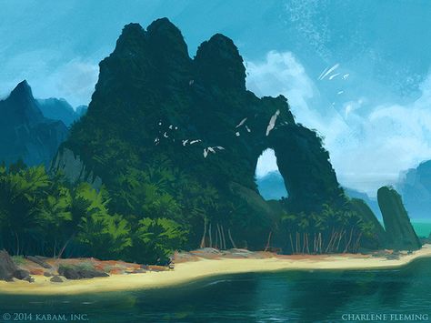 ArtStation - Jungle Island, Charlene Fleming Jungle Island, 3d Mobile, Pirate Island, Fantasy Island, Island Art, Fantasy Setting, Into The Wild, Game Concept, University Campus