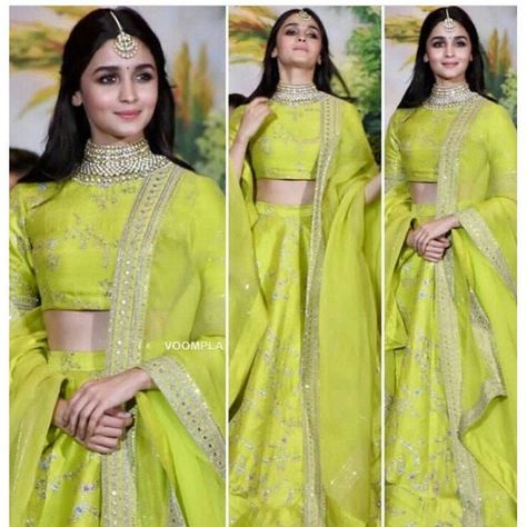 Alia Bhatt Silk A Line Lehenga Choli In Lemon Lime Green Colour Plus Size Lehenga Mommy Daughter Lehenga Customize Lehenga UK,USA.CANADA by PADAMANILehenega on Etsy A Line Lehenga, Plus Size Lehenga, Sabyasachi Bridal, Sabyasachi Lehenga, Indian Lehenga Choli, Lehenga Choli Wedding, Green Lehenga, Choli Designs, Indian Wedding Wear