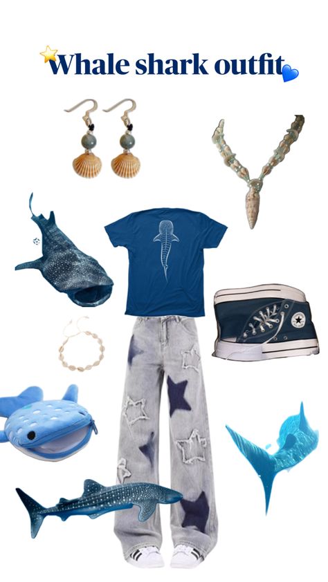 Whale shark Friday 🧜‍♀️ Cute Shark Outfit, Shark Inspired Outfit, Whale Shark Outfit, Ocean Core Outfits, Ocean Inspired Outfits, Aquatic Outfit, Aquarium Outfit Ideas, Shark Clothes, Shark Outfit