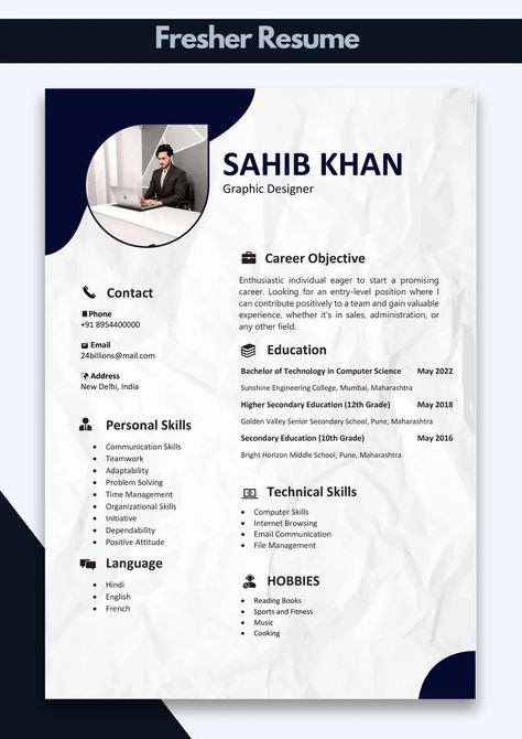 Resume of a Fresher | Format Resume for Fresher Skill For Resume, Resume For Digital Marketing Fresher, Cv For Fashion Designer Fresher, How To Make Resume For Fresher, Fresher Cv Format, Resume Format For Freshers Engineer, Resume Format For Freshers Teacher, Resume For Teacher Job Fresher, Cv Format For Job For Freshers