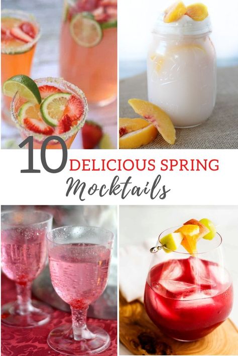 10 Delicious Spring Mocktails Spring Drink Recipes, Mock Cocktails, Summer Mocktail Recipes, Easy Spring Cocktails, Spring Drinks, Mocktail Party, Easy Mocktails, Easter Drink, Easy Mocktail Recipes