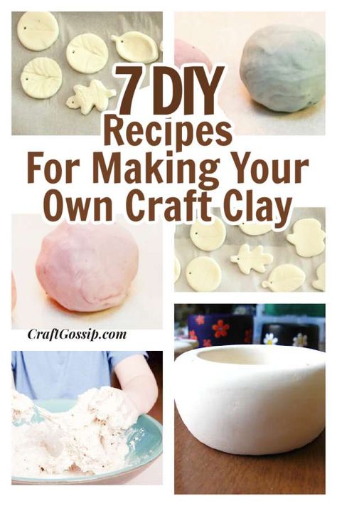 Updated: 7 Recipes To Make Your Own Clay – Polymer Clay Diy Model Magic Clay Recipe, Diy Oven Bake Clay Recipe How To Make, Recipe For Clay That Hardens, Homemade Modeling Clay Recipes, Home Made Modeling Clay, No Bake Clay Recipe, Diy Baking Clay Recipe, Make Your Own Clay Recipes, Baking Clay Recipe