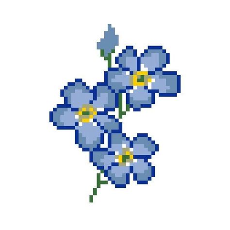 Pixel Stickers Png, Blue Pixel Art Icon, Pixel Icons Aesthetic, Cute Pixel Icons, Blue Flower Icon, Pixel Drawing Aesthetic, Pixel Art Plants, Flower Icon Png, Pixel Emotes