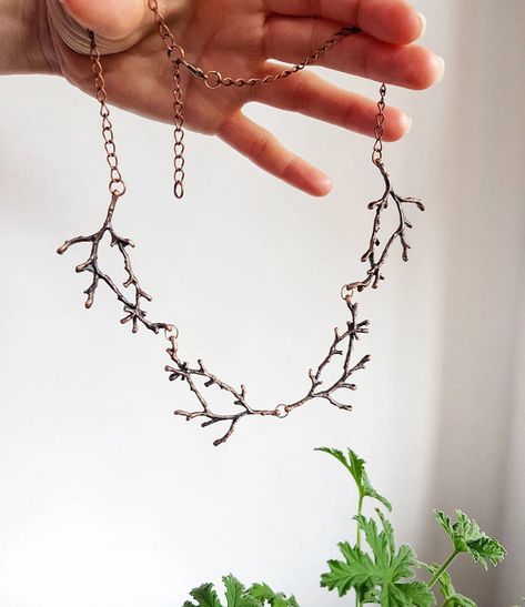 Copper Twig Necklace Branch Bib Collar Nature Lover Gift | Etsy Deer Antler Jewelry, Necklace Magic, Earthy Necklace, Forest Jewelry, Copper Tree, Antler Jewelry, Elven Jewelry, Branch Necklace, Bohemian Chic Fashion