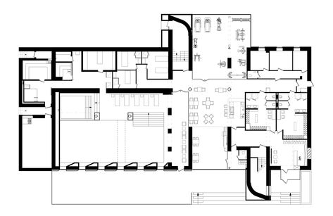 Image 14 of 21 from gallery of SPA in Relax Park Verholy / YOD studio. Floor Plan Hotel Spa Design Plan, Health Club Design Plan, Gym And Spa Plan Architecture, Spa And Wellness Center Floor Plan, Wellness Centre Plan, Spa Center Plan, Spa Layout Plan, Hotel Spa Plan, Spa Floor Plan Layout