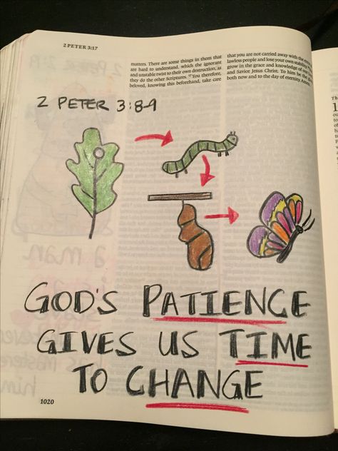 2 Peter 3:9, 2 Peter Bible Journaling, Journaling Pictures, Peter Bible, Bible Bullet Journaling, Matthew Bible, Christian Clipart, Creative Vibes, Bible Sayings