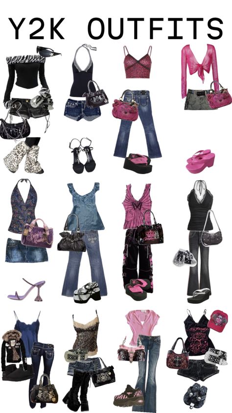 Mcbling Outfits Summer, 2000’s Outfit Ideas, Summer Rockstar Gf Outfits, 200ps Fashion, Cvnty Outfits Women, Clothing Styles List, Girly Y2k Outfits, Mcbling Fits, Yk2 Aesthetic Outfits