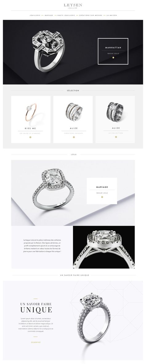 Leysen Jewelery website on Behance Diamond Website, Jewelry Banner, Jewelry Website Design, Luxury Website, Logos Retro, Jewellery Maker, Best Website Design, Webdesign Inspiration, Jewerly Designs