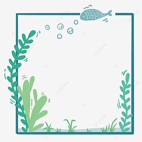 Border Design Ocean Theme, Water Border Design For Paper, Sea Borders Design, Fish Border Design, Beach Border Design, Ocean Border Design, Water Border Design, Ocean Border, Sea Frame