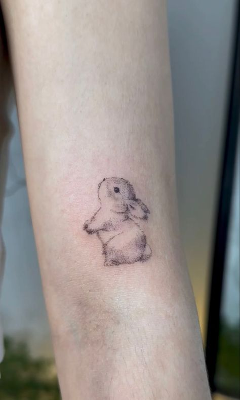 Simplistic Bunny Tattoo, Bunny Floral Tattoo, 2 Rabbits Tattoo, Bunny Nose Tattoo, Bunny With Angel Wings Tattoo, Lionhead Bunny Tattoo, Dainty Animal Tattoos, Bunny Memorial Tattoo, Dainty Bunny Tattoo