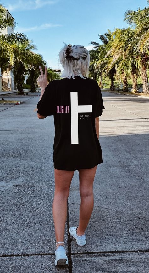 We are so excited for you to rock this tee in Faith.  * Q U I C K * F A C T S * This t-shirt is proudly printed on Comfort Colors 1717 shirts which are super soft & cozy with a vintage feel. If you want that cozy soft feeling, this is the tee to choose! ✺Medium fabric (6.1 oz/yd² (206.8 g/m ✺Relaxed fit ✺Sewn-in twill label ✺100% ring-spun cotton * S I Z I N G * ✺ Most women find their typical size works best, since they are meant to fit a touch loose. Please see the size chart for more details God Tshirts Design, Cool Christian Tshirts, Styling Tee Shirts, Christian Shirt Design Ideas, Worship Night Outfit, Christian T Shirts Designs, Elevation Worship Outfits, Custom Shirts Ideas, Christian Tshirts Designs Woman