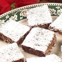 These bar cookies make fabulous holiday gifts. Serve them on Christmas Eve with hot buttered rum.  If you desire a cake textured cookie, use an 8x8 inch square pan. Pecans can be substituted for walnuts. Snowball Cookie Recipe, Hot Buttered Rum, Big Cookie, Snowball Cookies, Holiday Eating, Bar Cookies, Xmas Cookies, Cookies Recipes Christmas, Holiday Baking