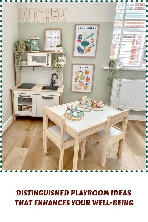 [AffiliateLink] 60 Trendiest Small Playroom Ideas Hacks You'll Be Surprised By Straight Away #smallplayroomideas Play Corner In Kitchen, Mini Play Area In Living Room, Play Area In The Living Room, Play Kitchen Area Playrooms, Toy Room Kitchen Ideas, Small Living Room Ideas With Kitchen, Play Area In Kitchen Nook, Playroom With Play Kitchen, Playroom Home Corner