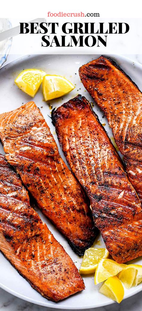 How To Make The Best Grilled Salmon | foodiecrush.com #best #grilled #salmon #grilledsalmon #recipes #easy Follow these easy grilling tips for the best simple grilled salmon recipe that’s about to become your new favorite healthy summertime dinner. Best Grilled Salmon, Grilled Salmon Recipe, Dinner Salmon, Grilled Recipes, Healthy Grilled, Grilled Salmon Recipes, Healthy Salmon Recipes, Grilled Dinner, Easy Grilling