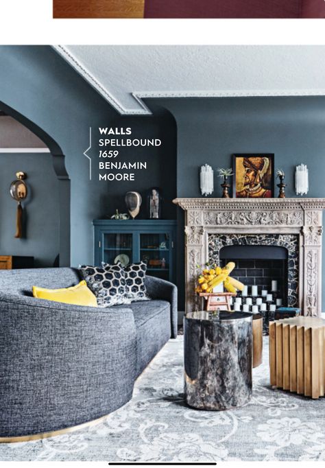 Moody Interior Paint Colors, Bright Blue Paint Colors, Storms In Paris Paint, Paint Color Bedroom, Storms In Paris Paint Color, Storms In Paris, Bright Blue Paint, Colored Cabinets, Alaska House