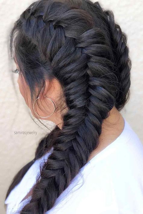 Fish Tail Side Braid, Dutch Fishtail Braid, Braids Step By Step, Fishtail French Braid, Fishtail Braid Hairstyles, Braiding Your Own Hair, French Braid Hairstyles, Fishtail Braid, Braid Tutorial