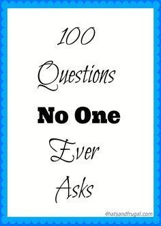 100 Questions No One Ever Asks tag; all questions are listed in this post. #YouTube More 100 Questions, Fun Questions To Ask, Getting To Know Someone, Smash Book, Interesting Questions, Questions To Ask, Journal Writing, Getting To Know You, Journal Prompts