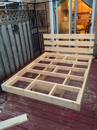 Picture of GroundFX Bed Wood Platform Bed Frame Diy, Floating Pallet Bed Frame, Floating Bedframe Ideas, Diy Bed Design, Pallet Floating Bed, Floating Platform Bed Diy, Queen Size Floating Bed Frame Diy, Floating Pallet Bed, Diy Floating Bed Frame Plans