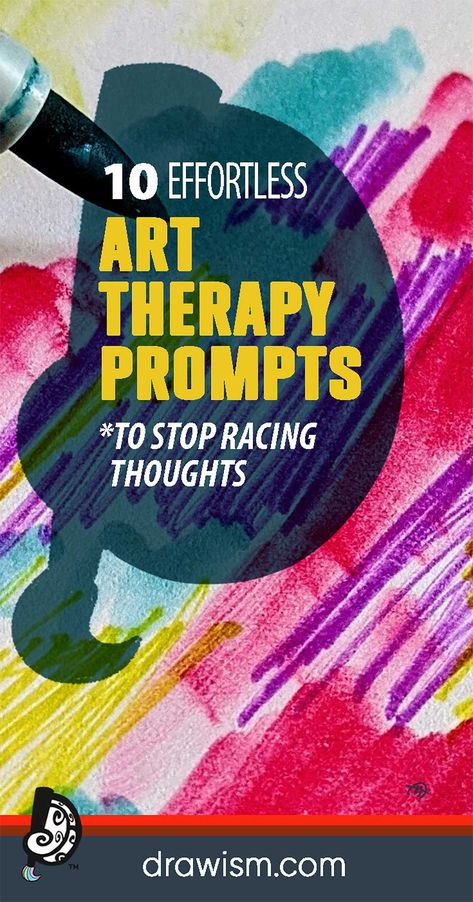 Click here for 10 drawing-based art therapy prompts to help stop racing thoughts & calm your mind fast! Save pin for later. Chalk Therapy Activities, Calming Art Activities, Therapy Drawing Prompts, Art Directives For Adults, Painting Therapy Ideas, Model Magic Art Therapy, Vagas Nerve Exercises, Mindful Art Projects, Drawing Therapy Activities