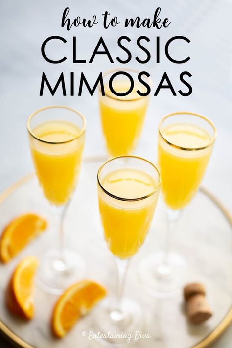 How To Make Mimosas Recipes Orange Juice, How To Make Mimosas Champagne, How To Make A Mimosa Orange Juice, Easter Mimosa Recipe, Best Mimosas, Champagne And Orange Juice, Mimosa Recipe Easy, Prosecco And Orange Juice, Best Mimosa Recipe