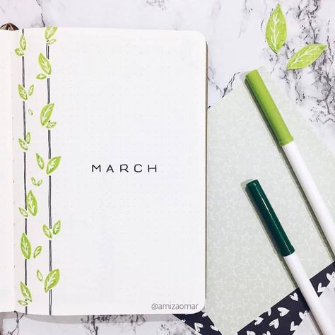 Bullet Journal Simple, March Bullet Journal, Drawing Instagram, Bullet Journal Month, Bullet Journal Page, Bullet Journal 2020, Penanda Buku, Hello March, Bullet Journal Notes