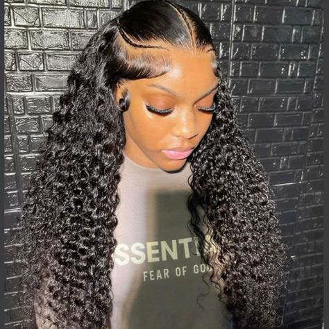 PRICES MAY VARY. Hair Feature: 13x4 HD lace frontal wig, providing natural-looking coverage from ear-to-ear. The unique braided detailing adds an extra touch of sophistication with soft and bouncy curls. True to Length,can be last long time with proper care Ready to Wear: The wig comes pre-cut with baby hair and pre-plucked, so it's ready to wear water wave out of the box. No need to do baby hair any more. No glue needed, which protects your skin and scalp. Glueless wigs are so easy to put on an Frontal Wig Hairstyles, Wig Install, Long Hair Wigs, Hd Lace Frontal, Frontal Hairstyles, Braided Wig, Deep Wave Hairstyles, Hair Laid, Dope Hairstyles