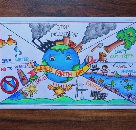 World Earth Day 🌎 Den Zeme, Save Earth Posters, Earth Day Poster, Save Earth Drawing, Earth Drawing, Earth Day Posters, Earth Drawings, Earth Poster, World Earth Day